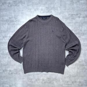 Y2K U.S. Polo Assn. Grey cable knit sweater knit